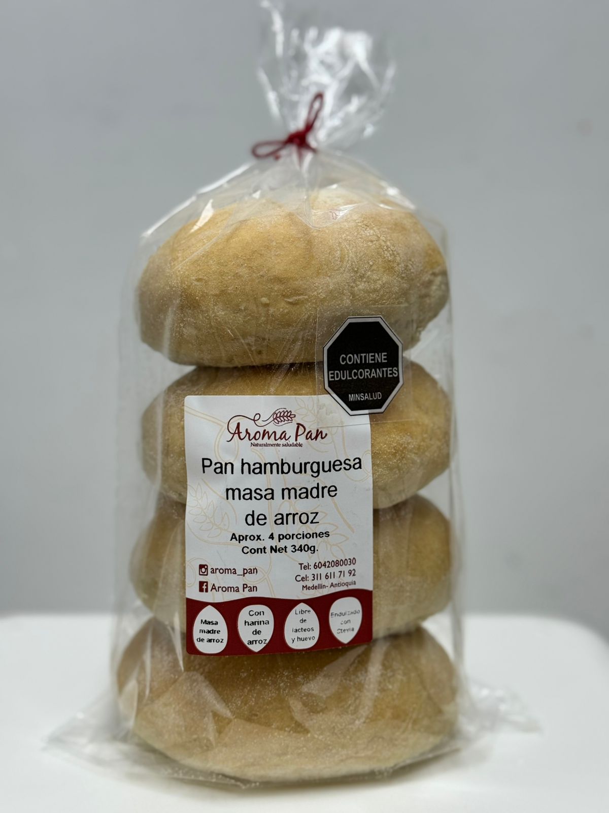 Aroma Pan Pan Hamburguesa Masa Madre de Arroz 340Gr